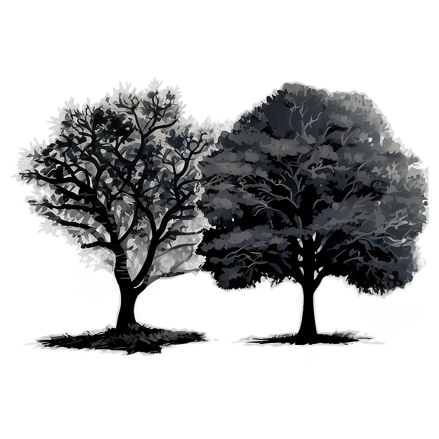 Monochrome Tree Landscape Png 17 PNG image