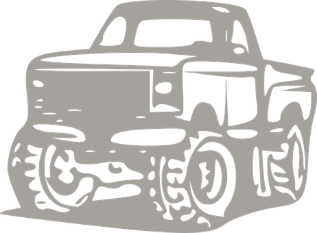 Monochrome Truck Silhouette PNG image