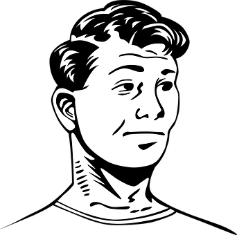 Monochrome Vector Portrait PNG image