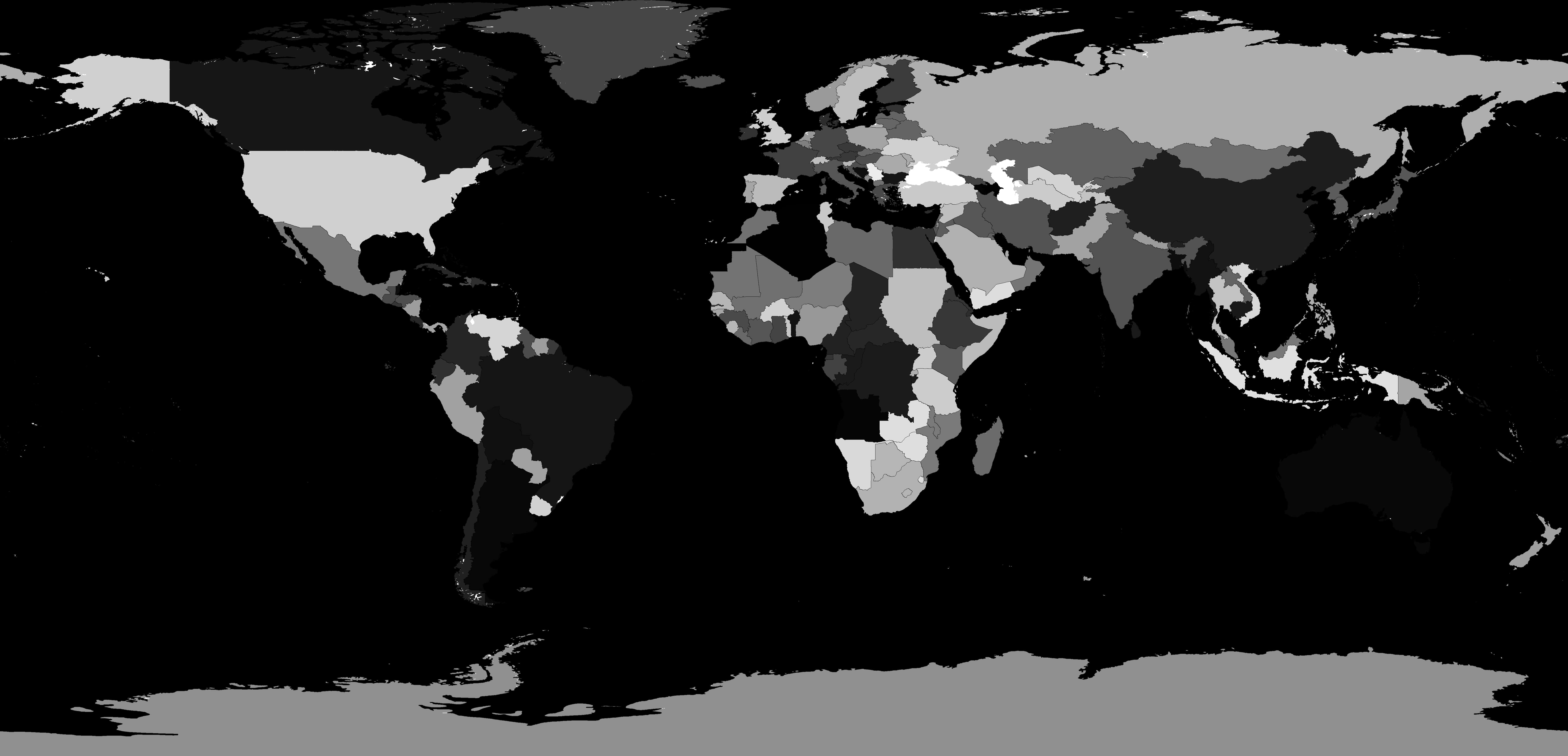 Monochrome World Map Projection PNG image