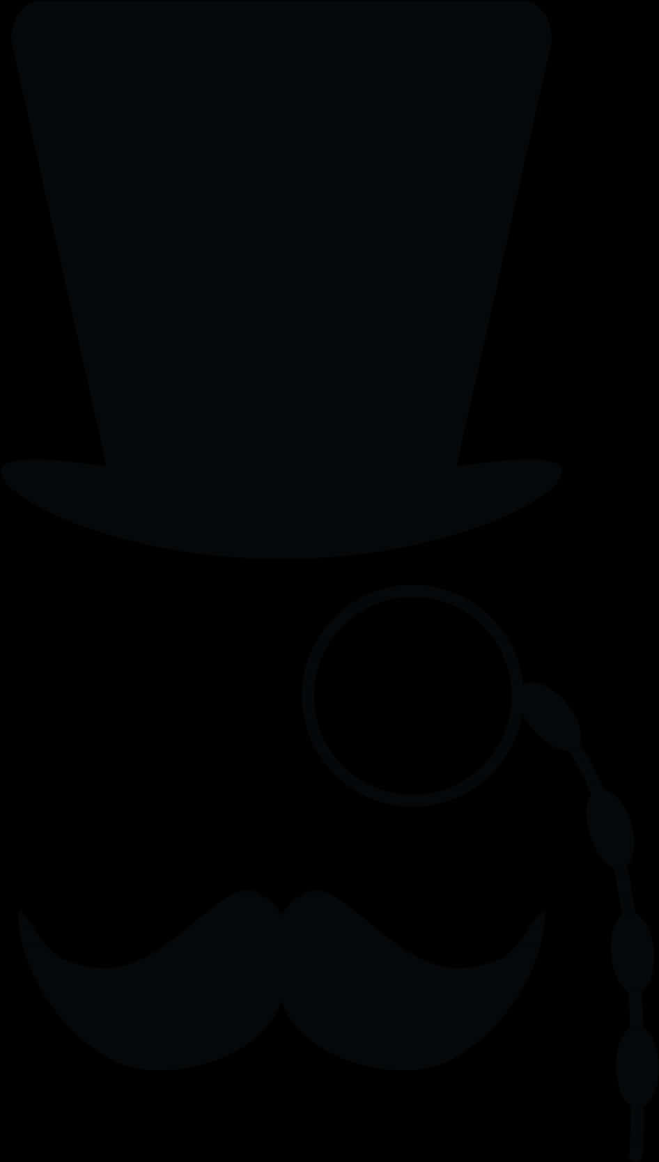 Monocle Top Hatand Mustache Icon PNG image