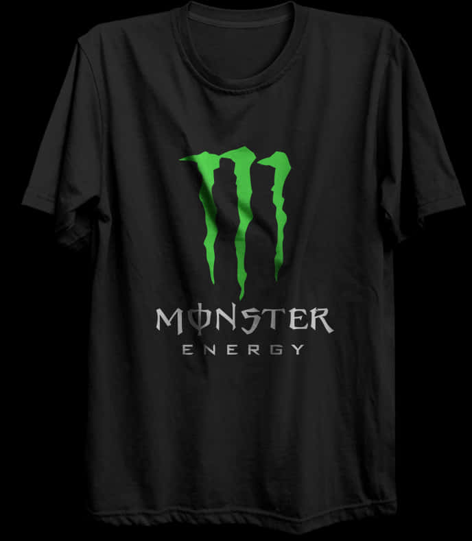 Monster Energy Logo Black T Shirt PNG image
