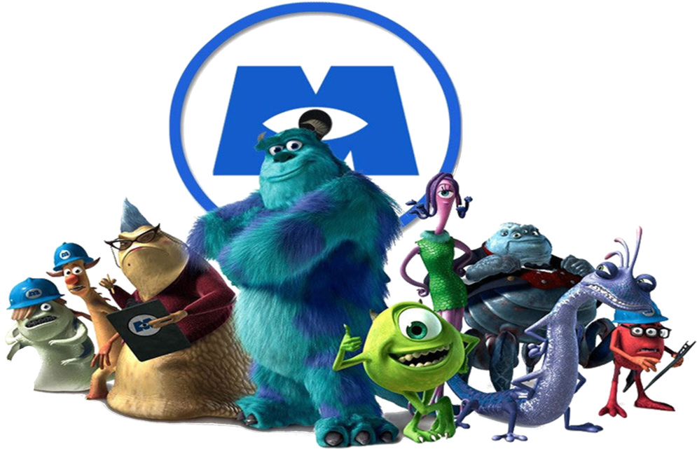 Monsters Inc Character Lineup PNG image