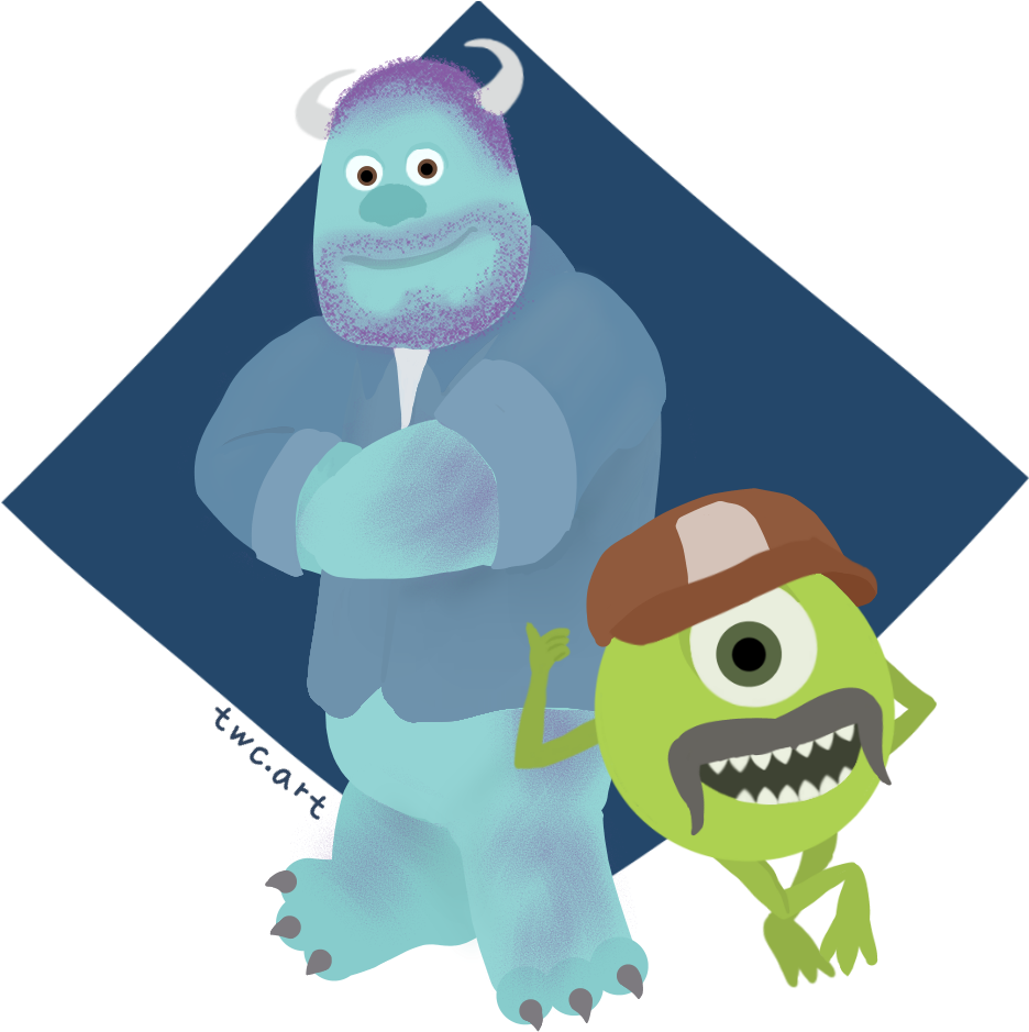 Monsters Inc Duo Illustration PNG image