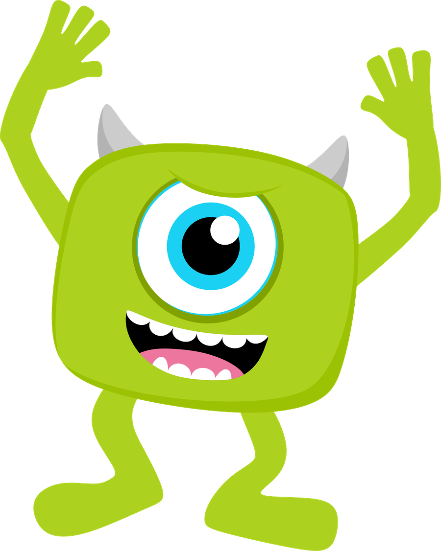 Monsters Inc Mike Wazowski Waving PNG image