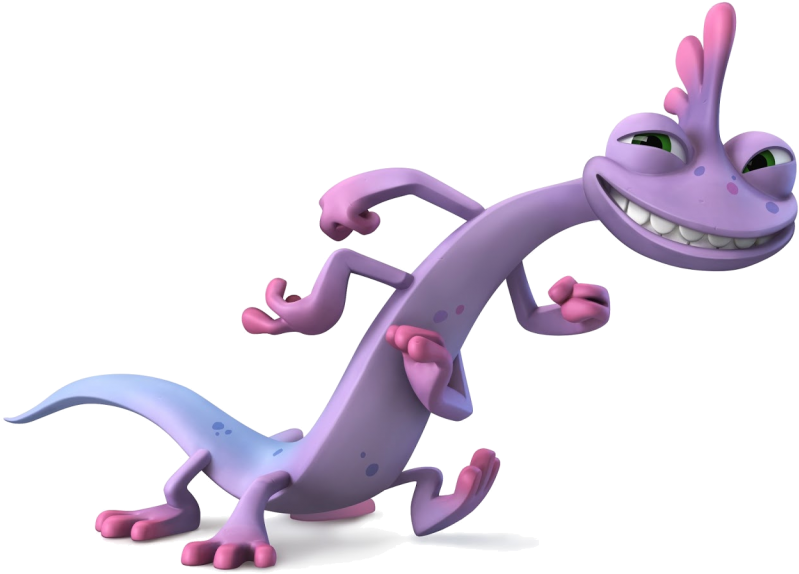 Monsters Inc Purple Character Striding PNG image