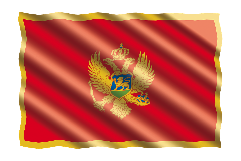Montenegro National Flag Waving PNG image