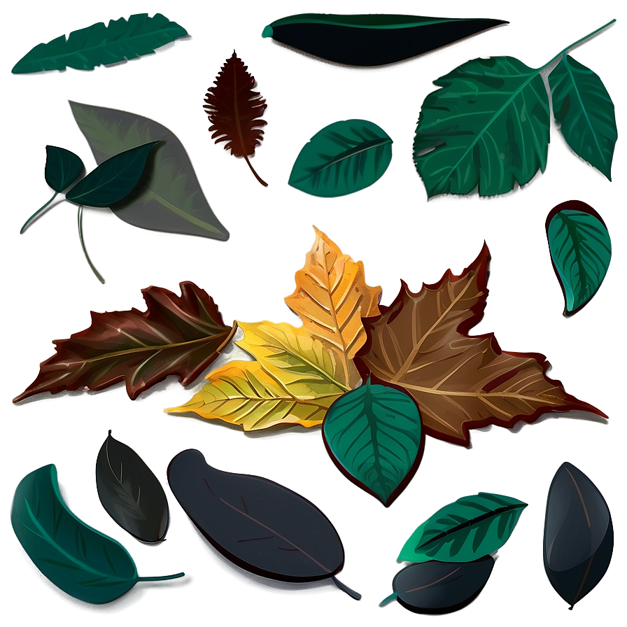 Moody Fallen Leaves Scene Png 06292024 PNG image