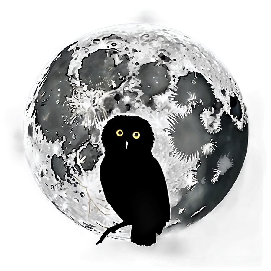 Moon And Owl Silhouette Png 38 PNG image