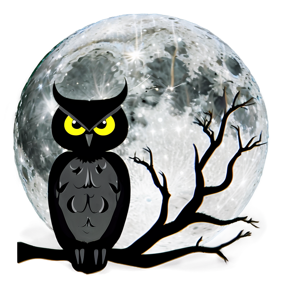 Moon And Owl Silhouette Png 92 PNG image