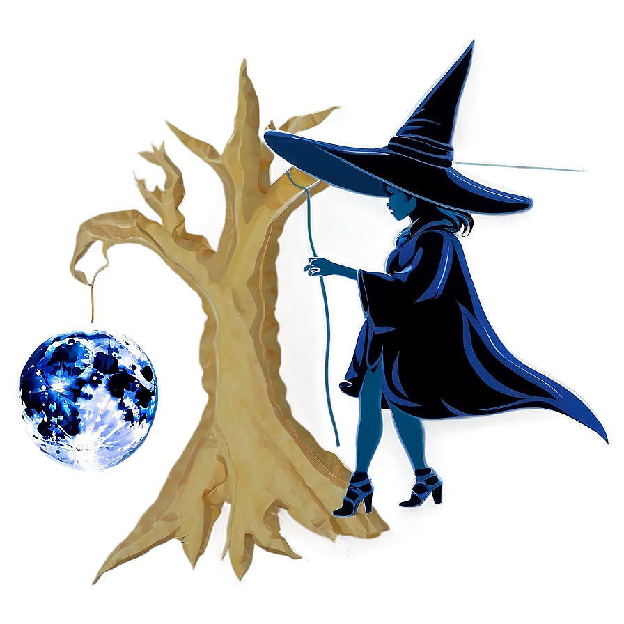 Moon And Witch Transparent Png 05252024 PNG image