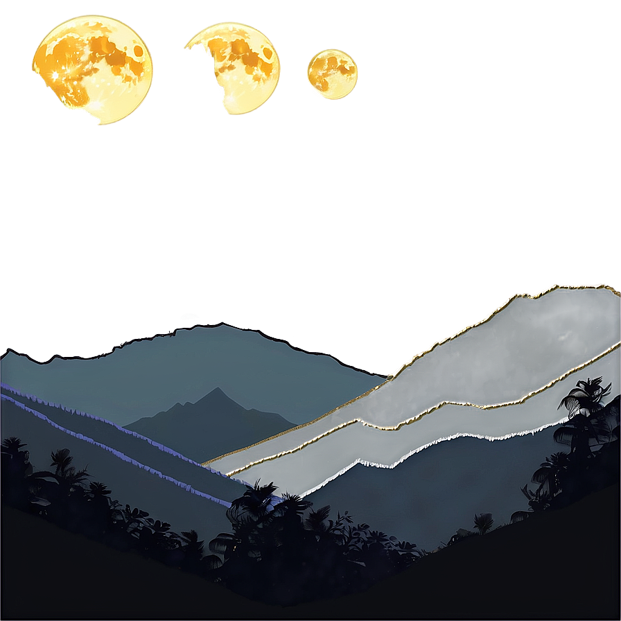 Moon Over Mountains Png 90 PNG image