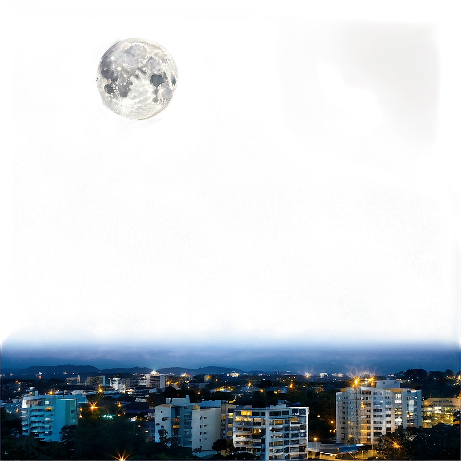 Moon Shining Over City Png Odk PNG image