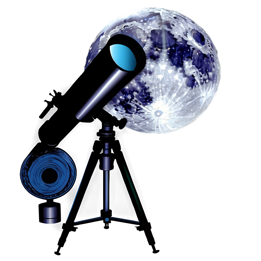 Moon Through Telescope Png 06132024 PNG image