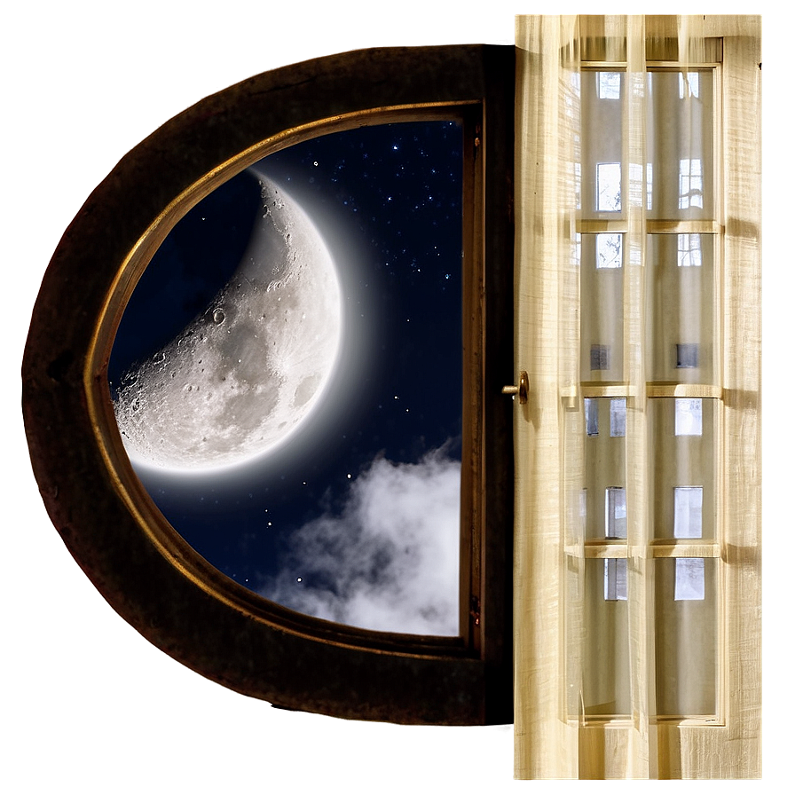 Moon Through Window Transparent Png Gcv22 PNG image