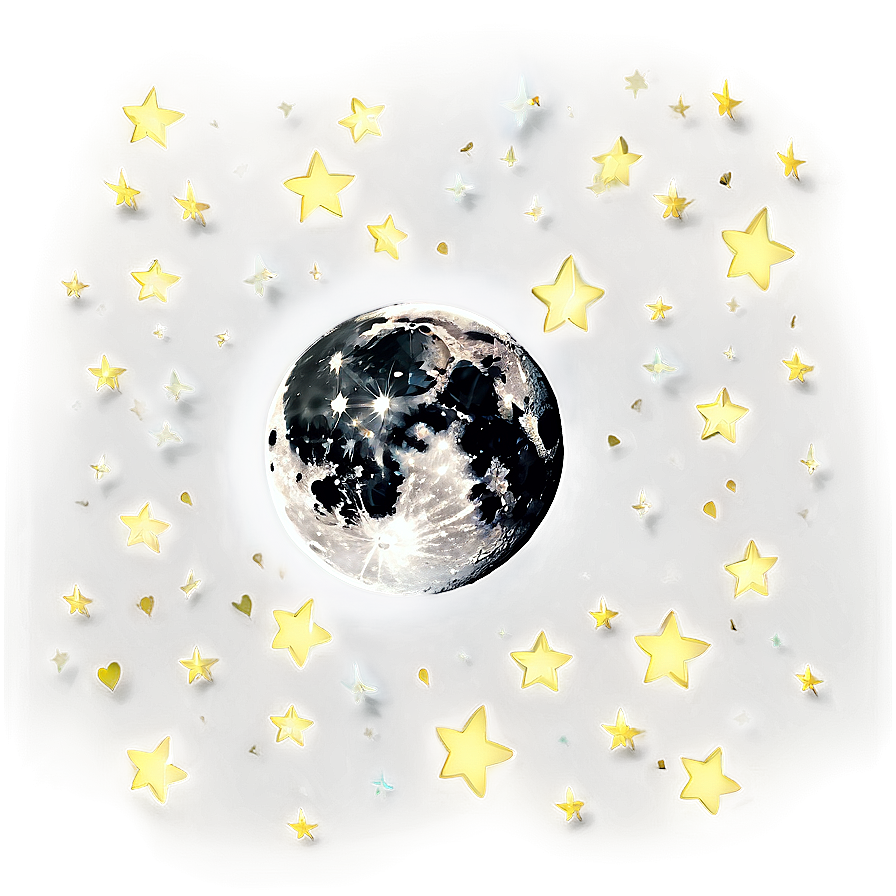 Moon With Stars Transparent Png 45 PNG image