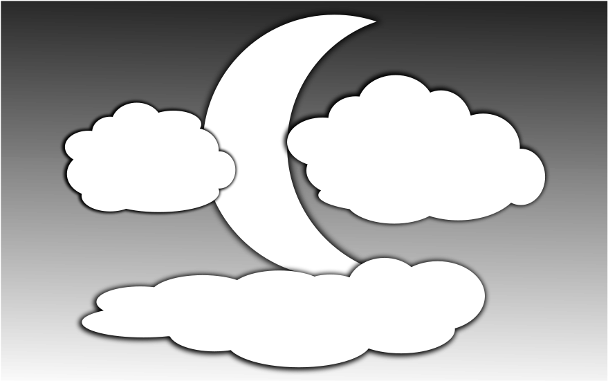 Moonand Clouds Clipart PNG image