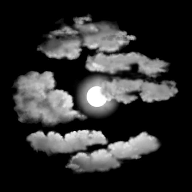 Moonlit Clouds Night Sky PNG image