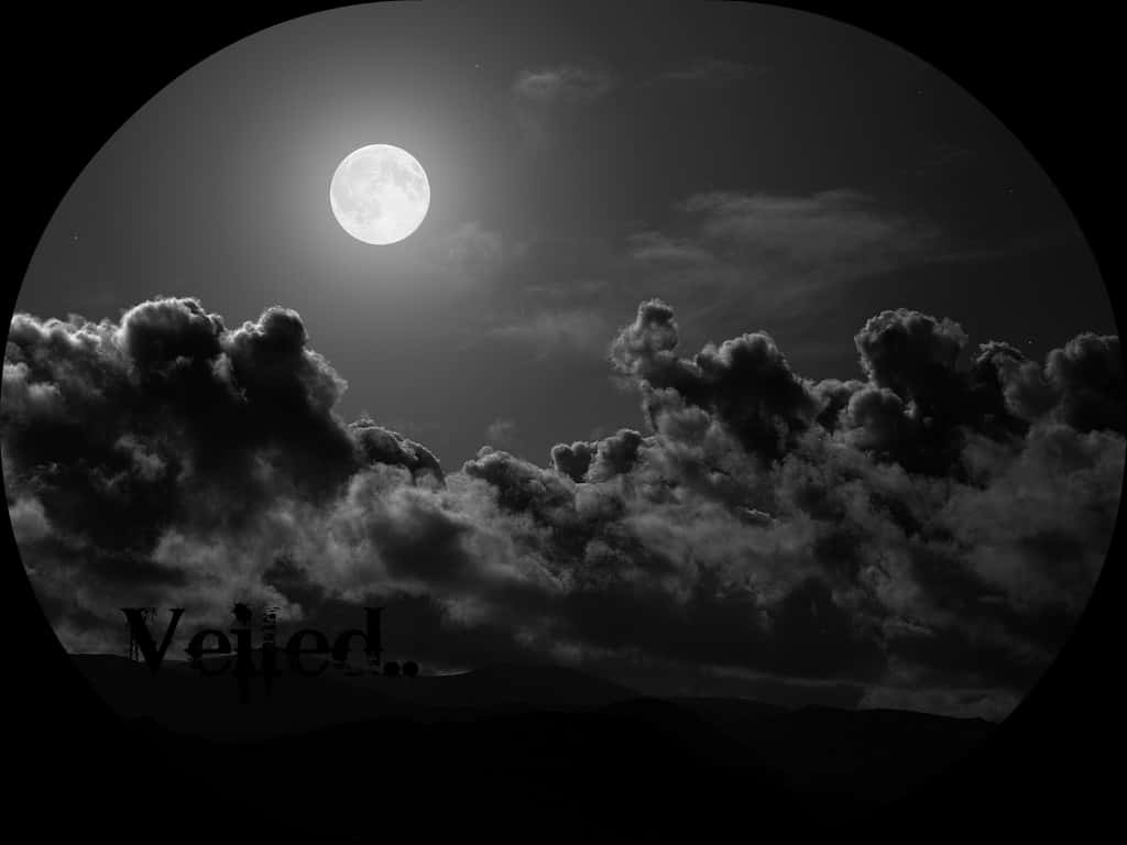 Moonlit Cloudscape Night Sky PNG image