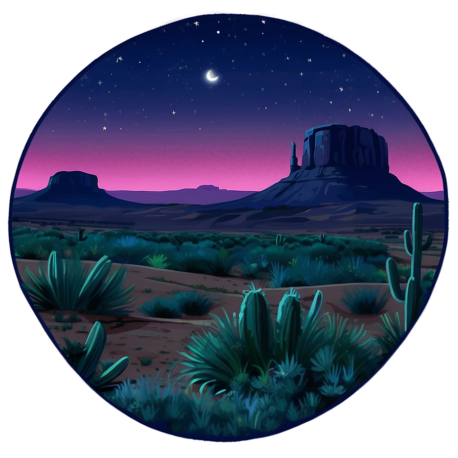 Moonlit Mesa Night Png 56 PNG image