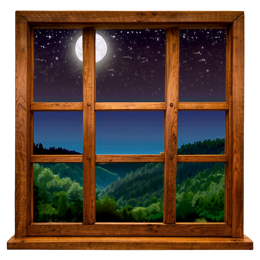 Moonlit Night Window Png Wpk PNG image