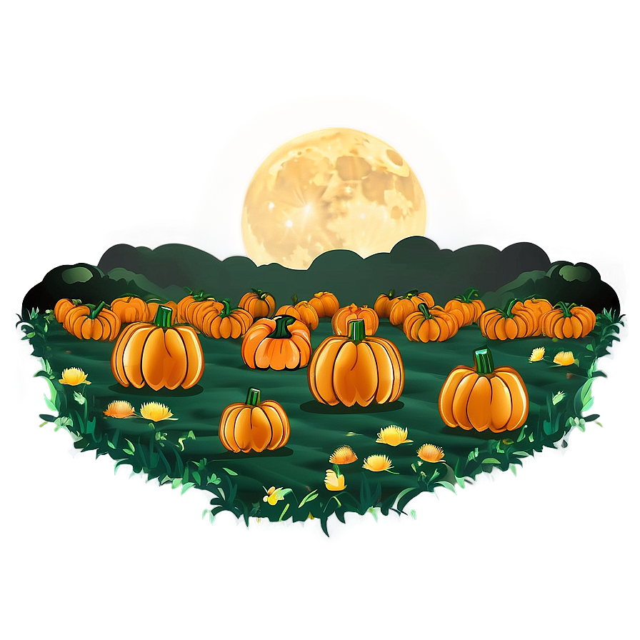 Moonlit Pumpkin Patch Field Png 42 PNG image