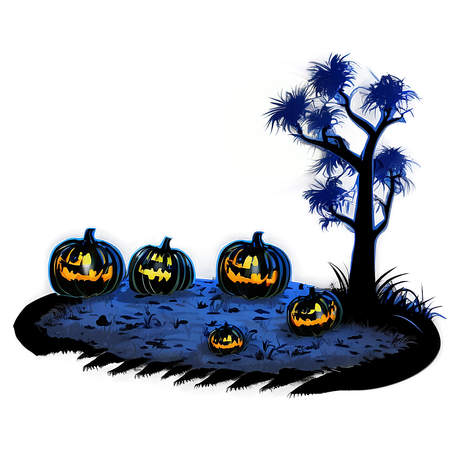 Moonlit Pumpkin Patch Field Png 66 PNG image