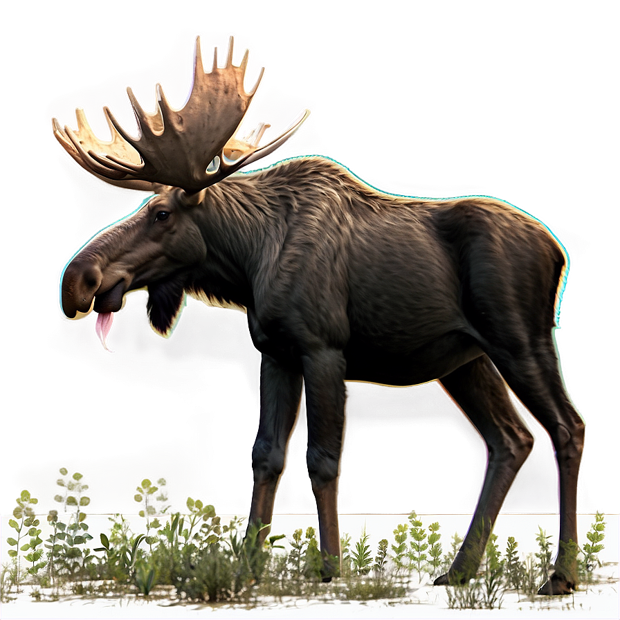 Moose And Forest Birds Png Ujq PNG image
