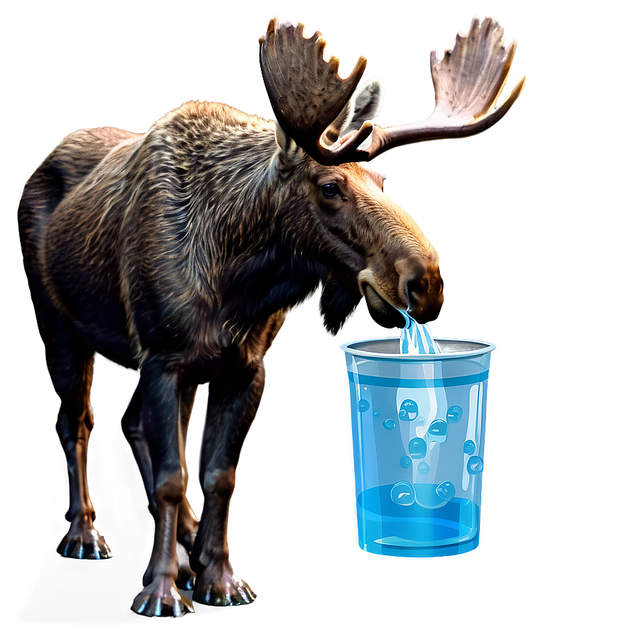 Moose Drinking Water Png 89 PNG image