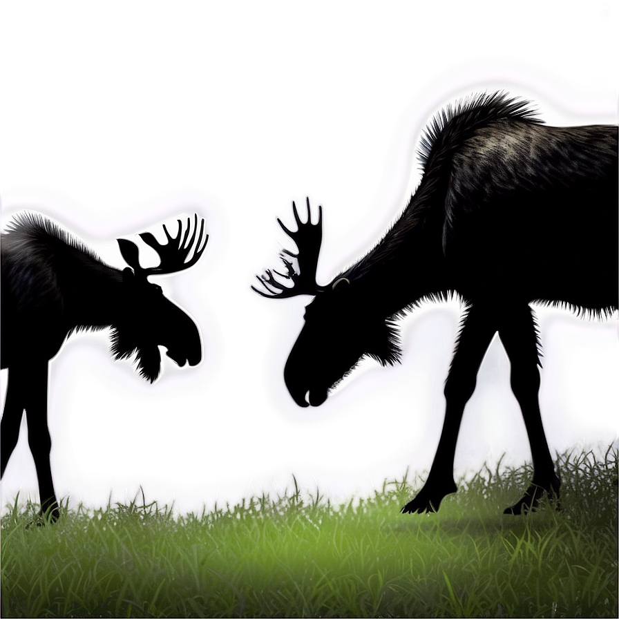 Moose Family Silhouette Png 92 PNG image