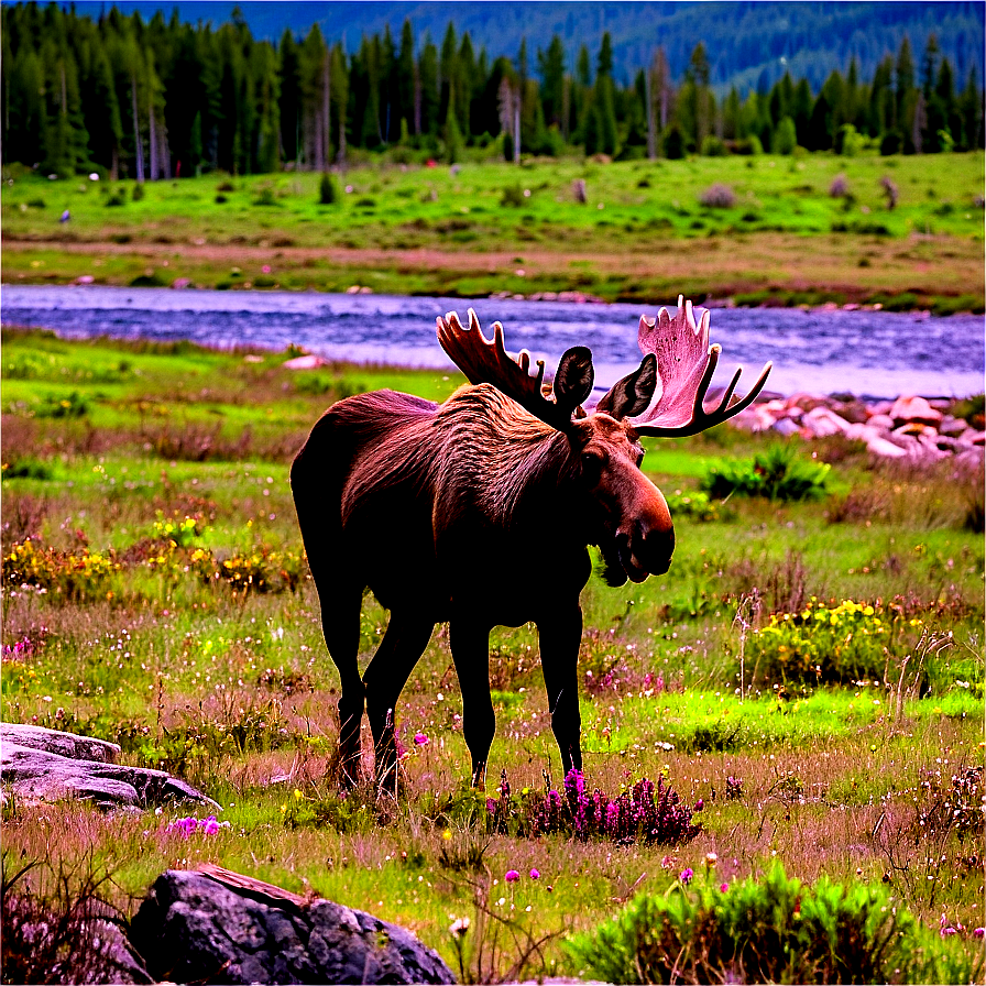 Moose In Rocky Landscape Png 21 PNG image