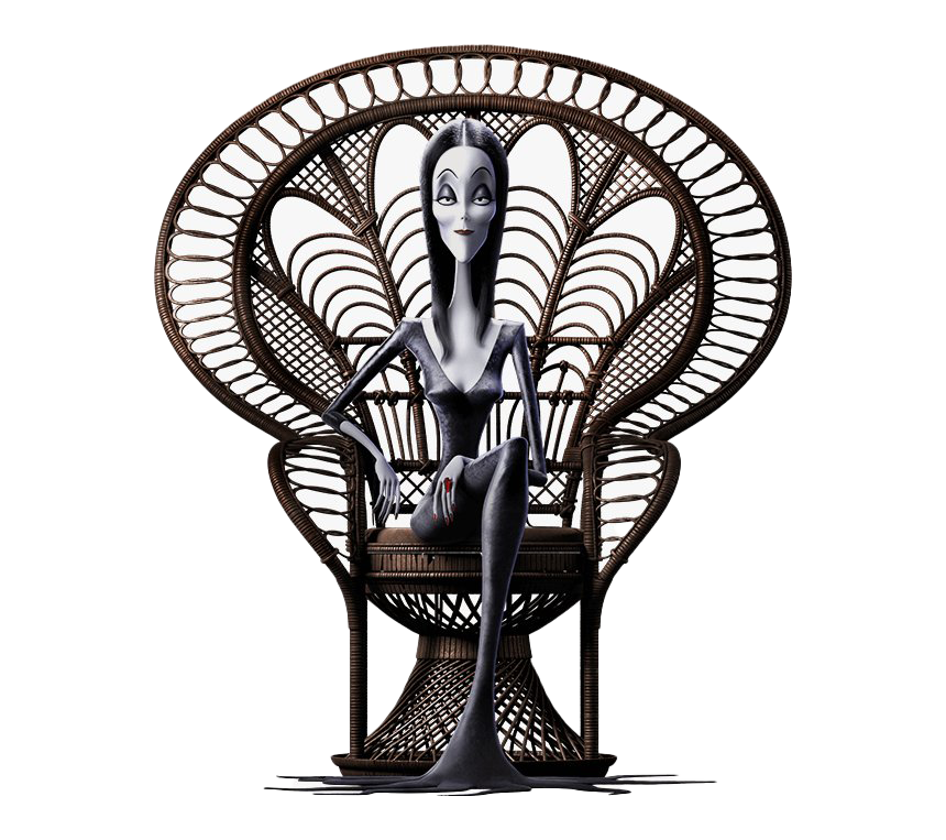 Morticia Addams Elegant Pose PNG image