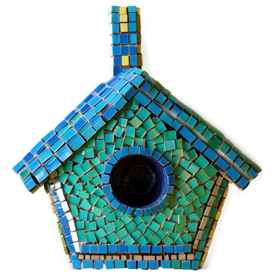 Mosaic Birdhouse Project Png 06252024 PNG image