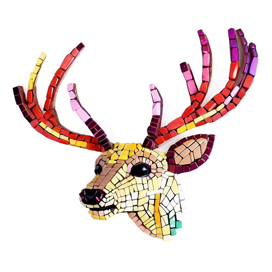 Mosaic Deer Head Pattern Png 06212024 PNG image