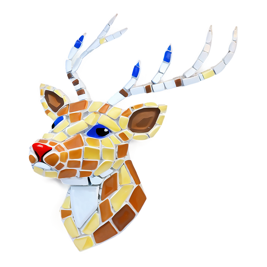 Mosaic Deer Head Pattern Png Sjk PNG image