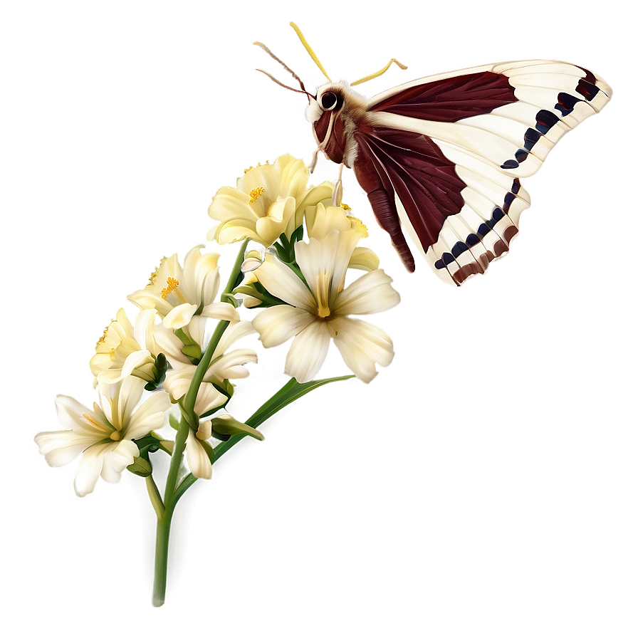 Moth On Flower Png 05242024 PNG image