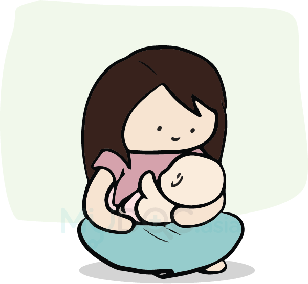 Mother Child Breastfeeding Cartoon PNG image