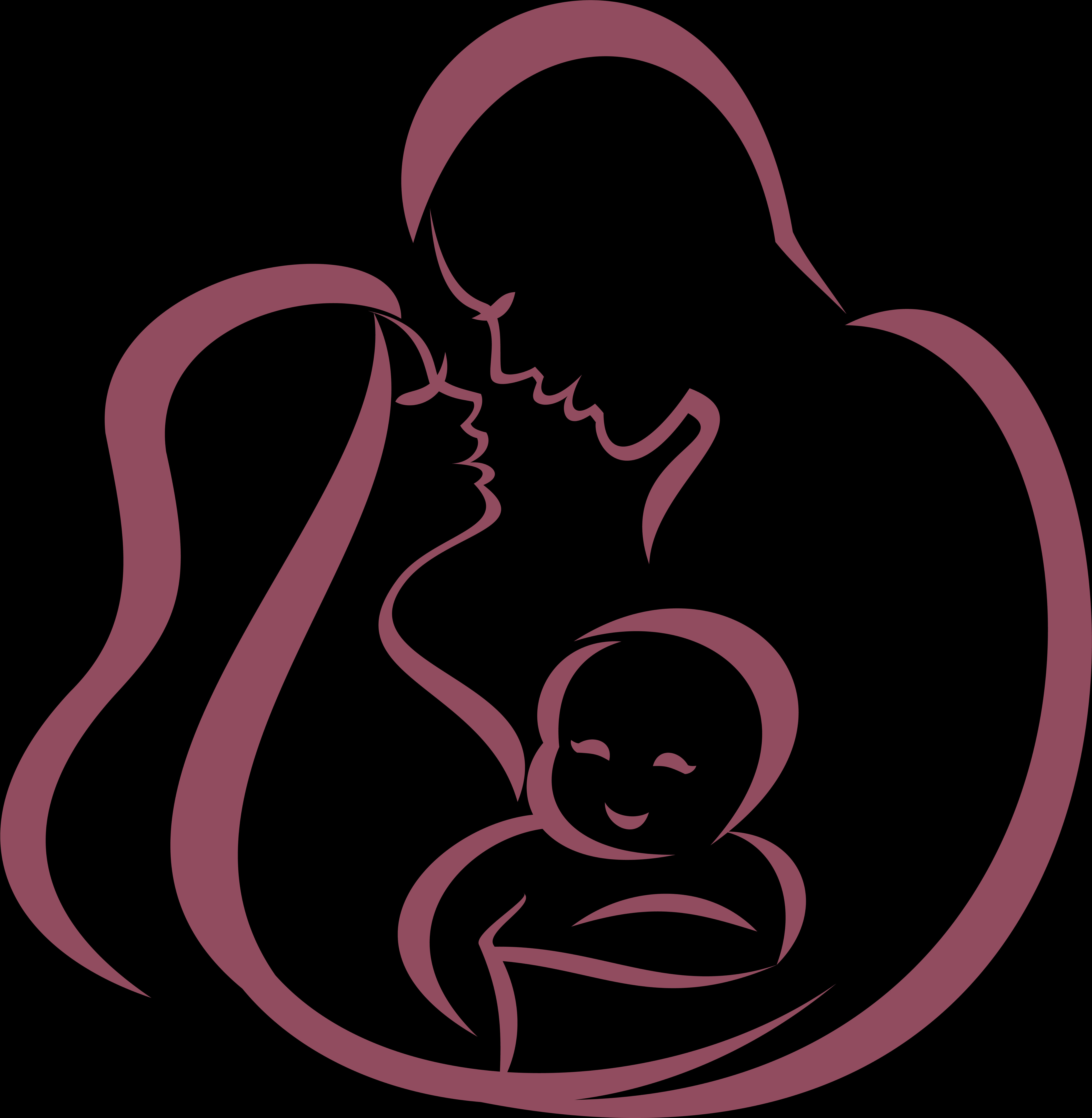 Mother Child Love Abstract Art PNG image