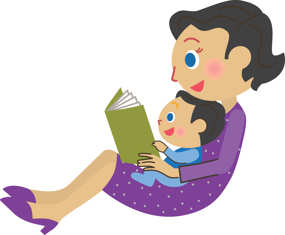 Mother Child Reading Time PNG image