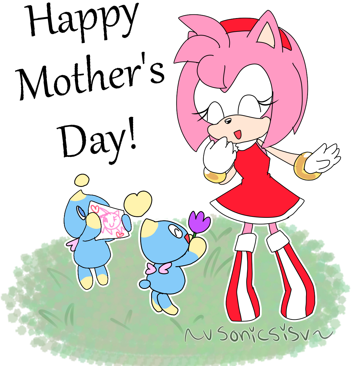 Mothers Day Celebrationwith Sonic Characters PNG image