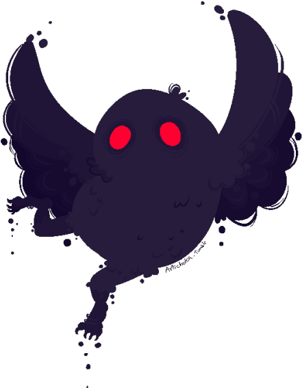 Mothman Cartoon Red Eyes PNG image