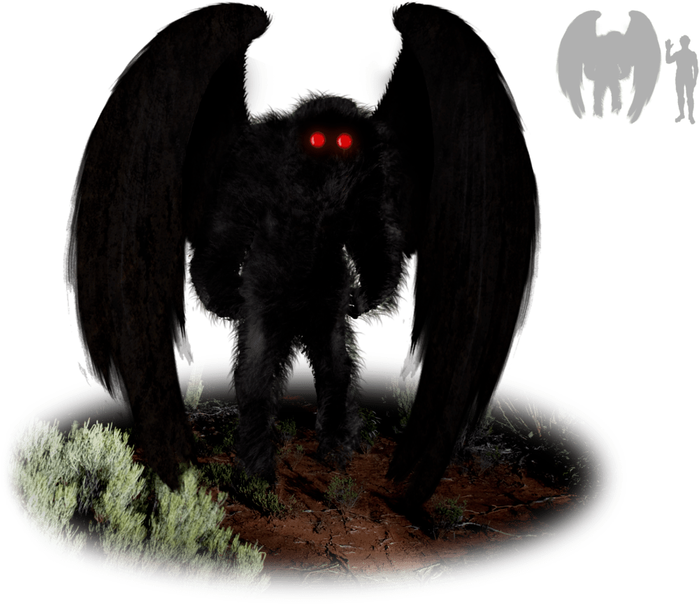 Mothman Cryptid Illustration PNG image