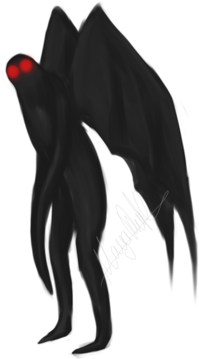 Mothman Cryptid Illustration PNG image