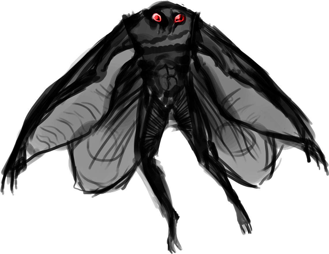 Mothman Cryptid Illustration PNG image