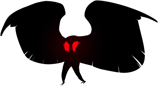 Mothman Silhouettewith Red Eyes PNG image