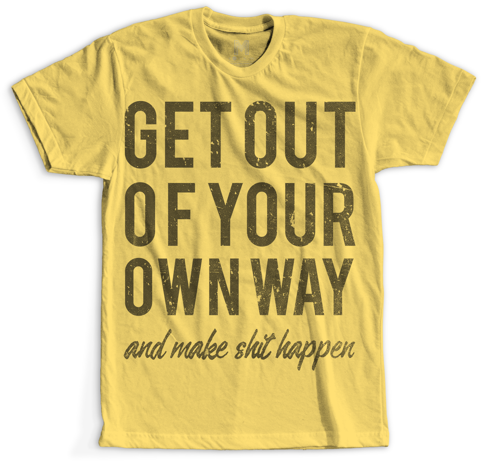 Motivational Quote Yellow Tshirt Design PNG image