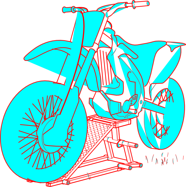 Motocross Bike Anaglyph3 D PNG image