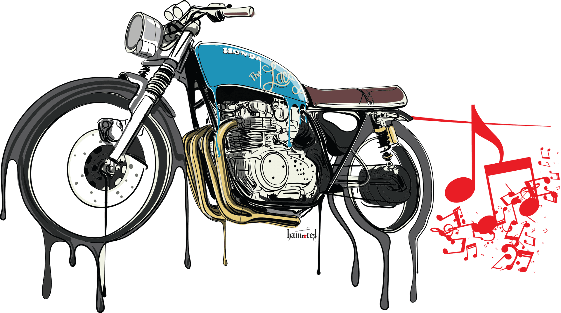 Motorcycle Melody Fusion Art PNG image