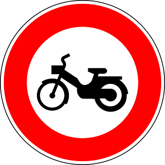 Motorcycle Prohibited Sign PNG image