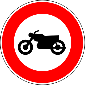 Motorcycle Prohibited Sign PNG image